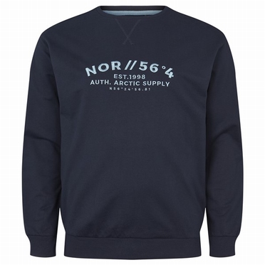 North 56°4 crew neck sweater m. borduur NOR//56°4, navy