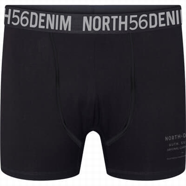 North 56Denim boxershort, effen zwart