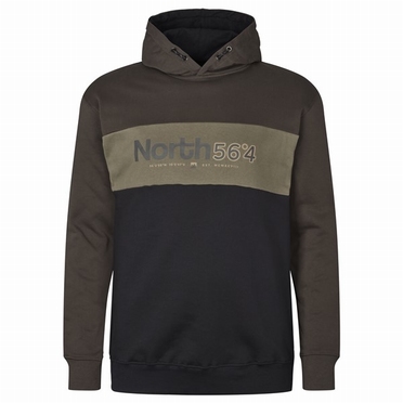 North 56°4 sweater m. capuchon, d.olijf