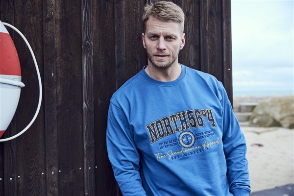 North 56°4 sweater 'NOR 56°4', mid blue