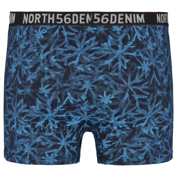 North 56Denim boxershort m. stretch kristalprint, d. blauw