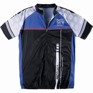 Fietsshirt korte mouw, zwart-blauw-wit