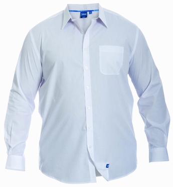 D555 Stijlvol overhemd lange mouw, effen wit
