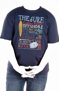 D555 T-shirt 'The Surf Offshore', navy