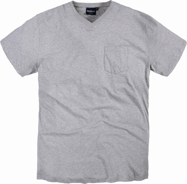North 56°4  US t-shirt V-hals+borstzak, grijs mélee