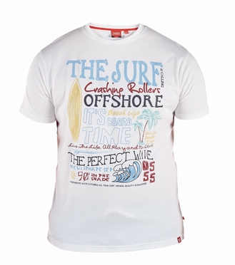 D555 T-shirt 'The Surf Offshore', wit