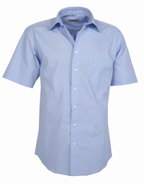 Stijlvol overhemd korte mouw, effen licht blauw