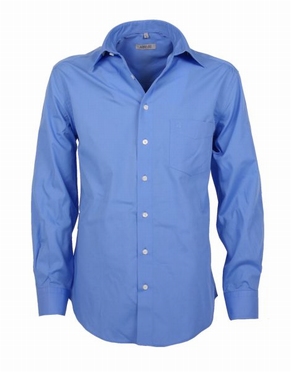 Stijlvol overhemd lange mouw, effen blauw