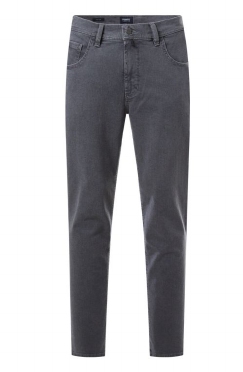 PIONEER 5-pocket jeans Peter stretch m. hoge taille, d.grijs