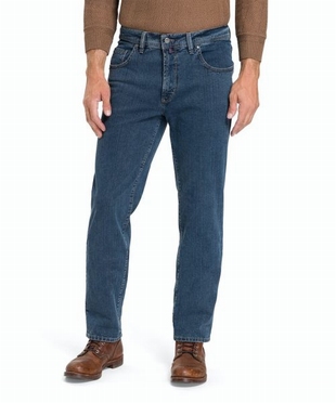 PIONEER 5-pocket jeans Peter stretch m. hoge taille, washed