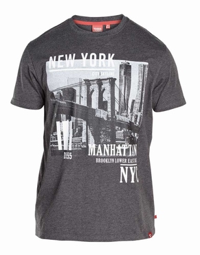 D555 T-shirt 'New York Manhattan', zwart melée