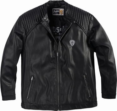 Replika biker jack PU, zwart