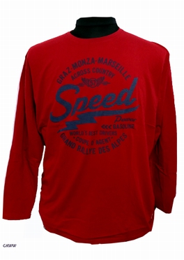 Kitaro t-shirt lange mouw 'Speed', donkerrood
