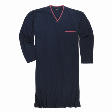 Jersey nachthemd lang model, navy blauw