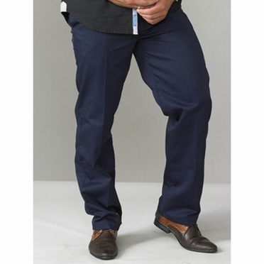 D555 Broek m. elastische tailleboord, navy blauw