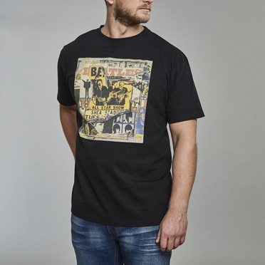 Replika printed t-shirt 'Beatles', zwart