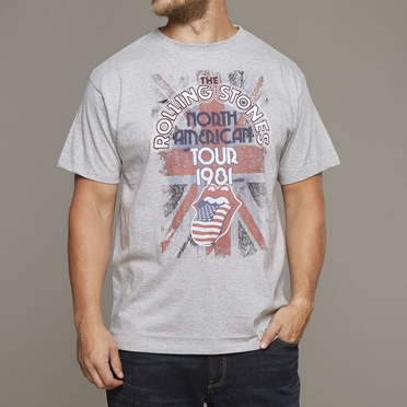 Replika t-shirt Rolling Stones, grijs melée