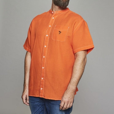 Replika shirt KM katoen/linnen, oranje