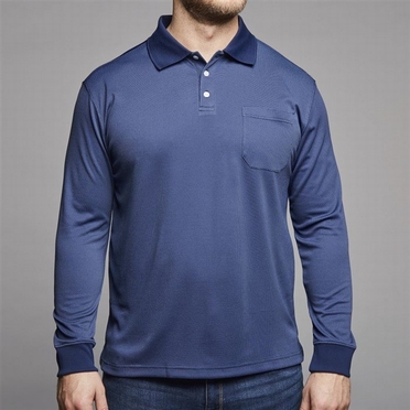 North 56°4 polo lange mouw Cool Effect, navy