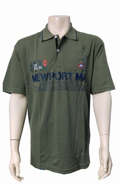 Meantime Polo pique print Newport, khaki