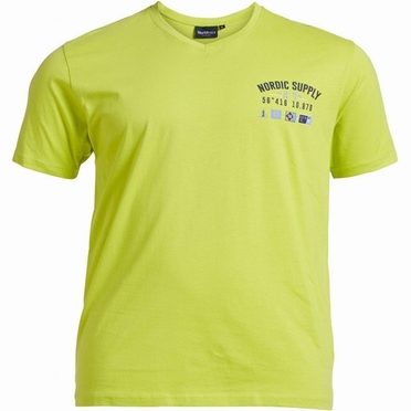North 56°4 T-shirt m. V-hals, lime groen