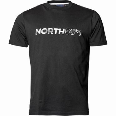 North 56°4 T-shirt m. North 56°4 print, zwart