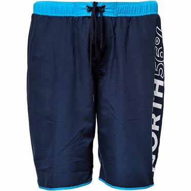 North 56°4 Zwemshorts print op zijkant been, navy