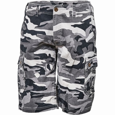 Replika cargo shorts camouflage m. stretch, camo grijs