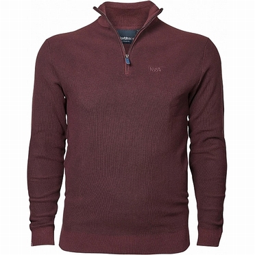 North 56°4 Trui met rits in kraag, aubergine