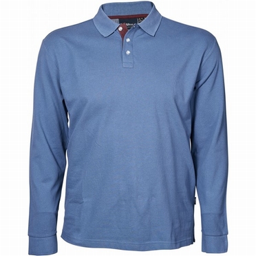 North 56°4 polo piqué lange mouw, blue melange