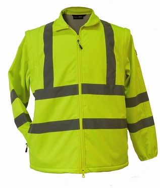 Veiligheids Softshell jas waterafstotend, fluo geel