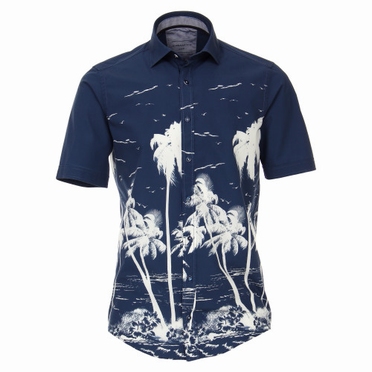 Casa Moda Kent overhemd KM Casual Fit, palm navy