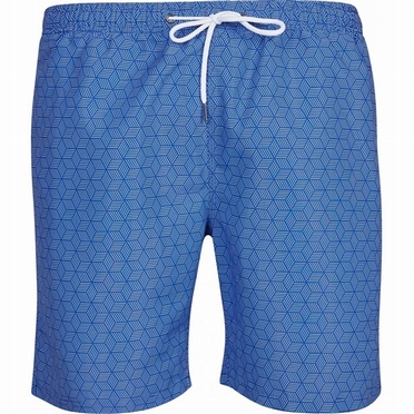 North 56°4 Zwemshorts m. kubus print, blauw