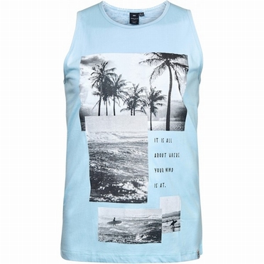 Replika tanktop Beach fotoprint, l. blauw