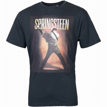 Replika printed t-shirt 'Bruce Springsteen', zwart