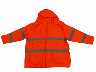 Wind- en waterdichte veiligheids regenjas, fluo oranje