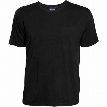 North 56°4 stretch T-shirt V-hals+borstzak, zwart