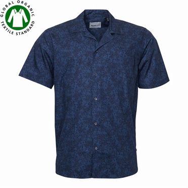 North 56°4 zomers shirt fijne bloemen print, navy