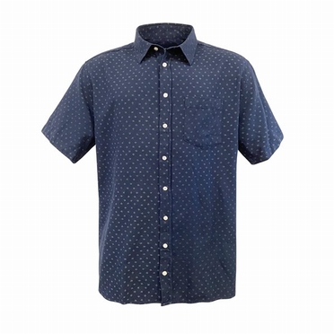 North 56°4 zomers shirt m. fijn printje, navy