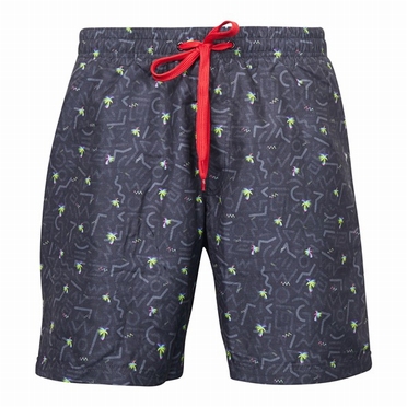 North 56°4 Zwemshorts m. palm print, d.grijs