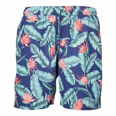 North 56°4 Zwemshorts m. all-over bloemprint, navy