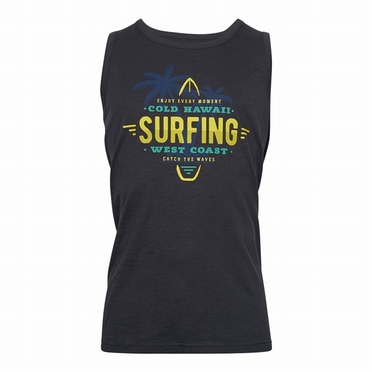 Replika tanktop Surfing print, zwart