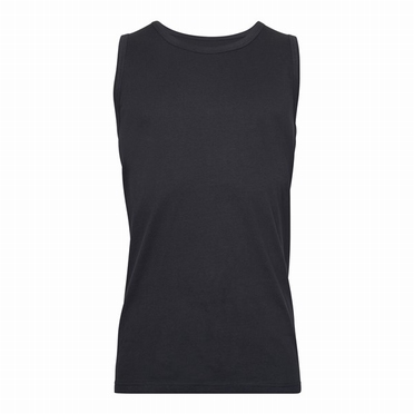 Replika tanktop effen unicolor, zwart