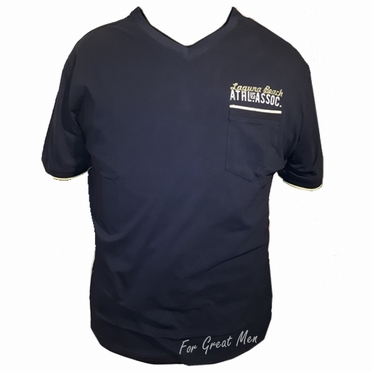 S.O.H.O. T-shirt m. V-hals en borstzakje, navy