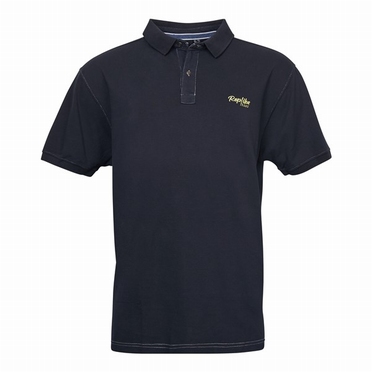 Replika Jeans Effen polo pique m. logo, zwart