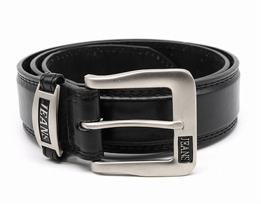D555 lederen broekriem JEANS, kleur zwart