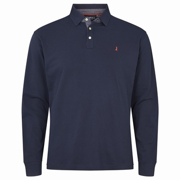 North 56°4 polo piqué lange mouw, navy blue
