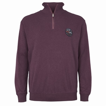 North 56°4 Winter sweatshirt m. rits + logo, bordo melee