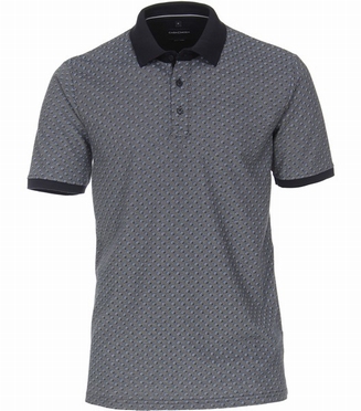 Casa Moda zomer polo m. navy kraag, blauw