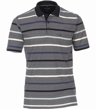 Casa Moda zomer polo gestreept, blauw-wit